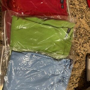 Men's V-Neck Sweater Set - Red, Green, and Blue